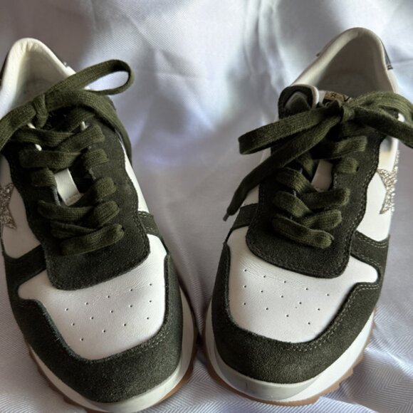 Vintage Havana VH EST 1954 Sneakers – Olive Suede & White Leather with Glitter S - Picture 4 of 6
